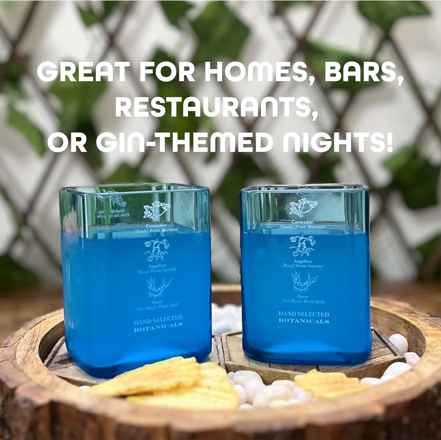 Handmade Upcycled Bombay Sapphire Gin Glasses