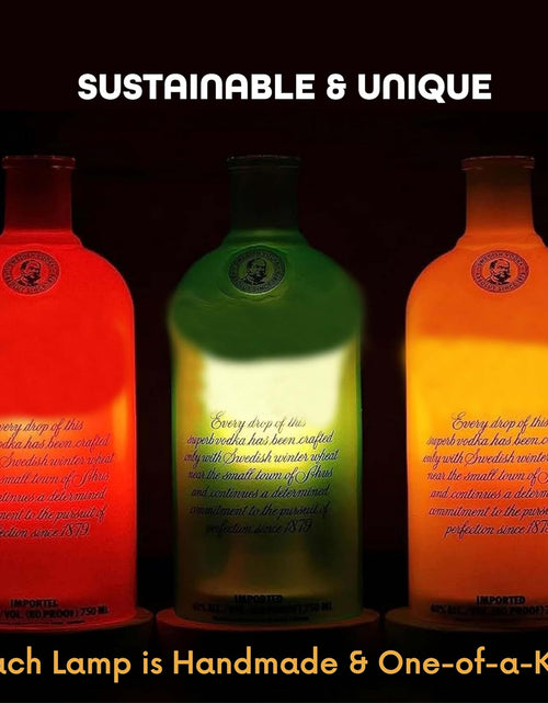 Load image into Gallery viewer, Upcycled Absolut Bottle Lamp with Gift Box – Handmade Table Lamp
