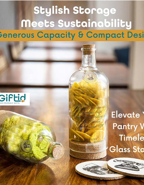 Load image into Gallery viewer, Upcycled Vodka Storage Jars Set of 2 – Handmade Glass Canisters
