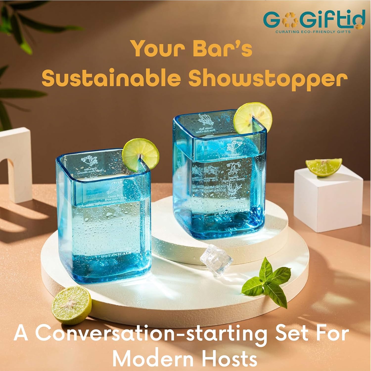 Handmade Upcycled Bombay Sapphire Gin Glasses