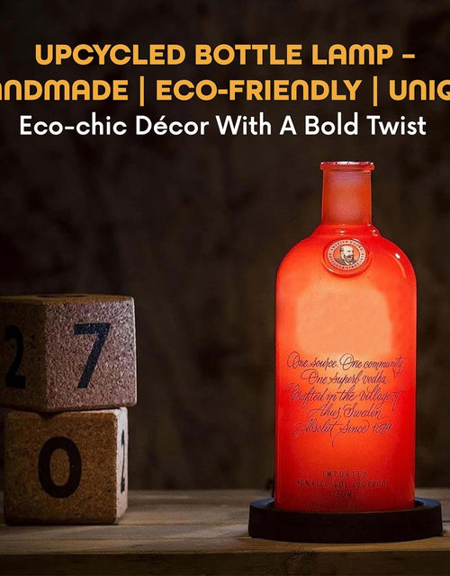 Load image into Gallery viewer, Upcycled Absolut Bottle Lamp with Gift Box – Handmade Table Lamp
