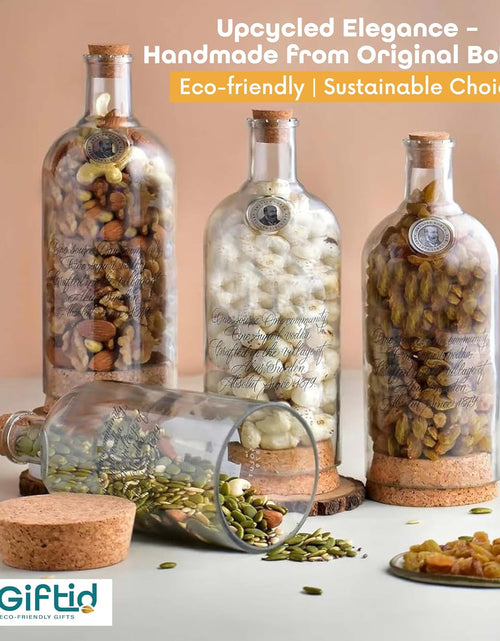 Load image into Gallery viewer, Upcycled Vodka Storage Jars Set of 2 – Handmade Glass Canisters
