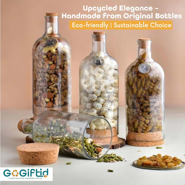 Upcycled Vodka Storage Jars Set of 2 – Handmade Glass Canisters