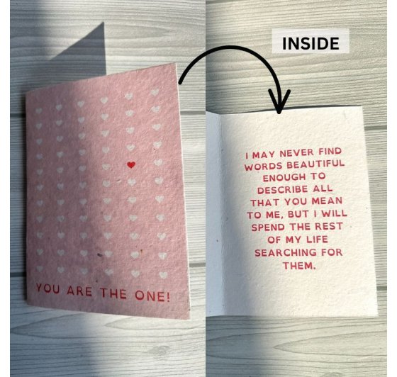 Seed Paper Set of 4 Plantable Love You Greeting Cards - Recyclable