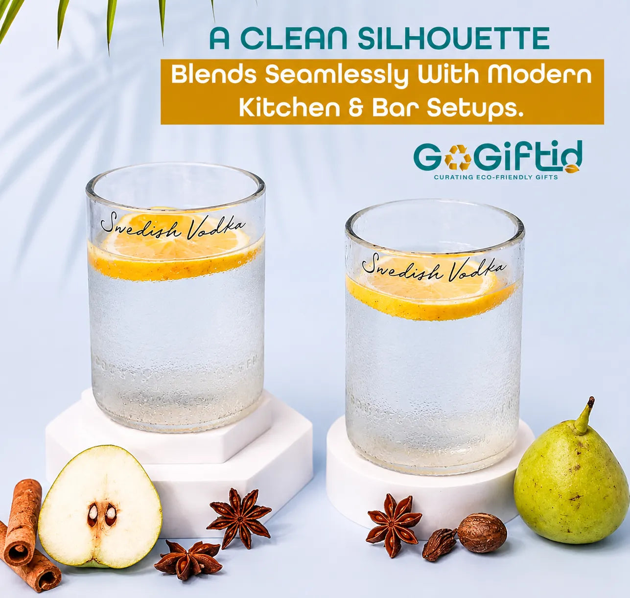 Absolut Vodka Glasses Set  – Handmade Upcycled Cocktail Glassware