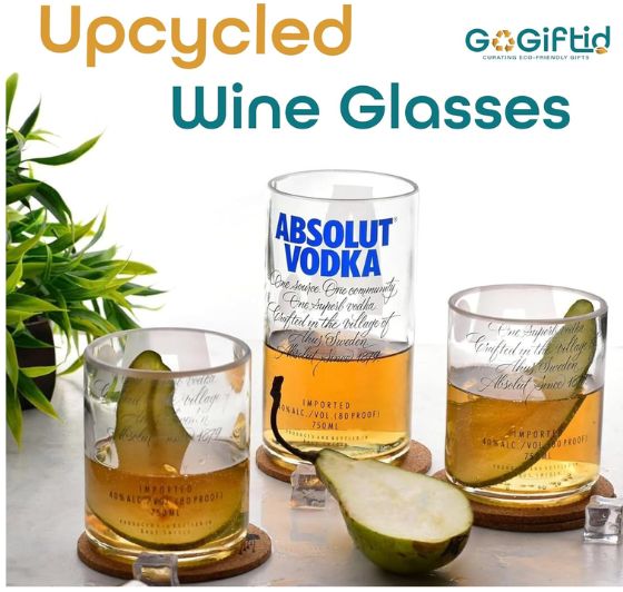 Absolut Glasses Set of 3 – Handmade Upcycled Cocktail Glassware