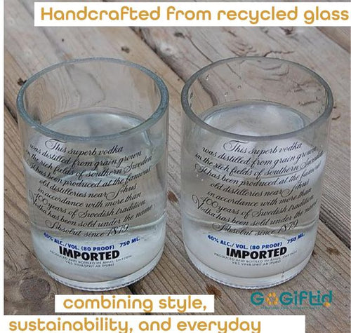 Load image into Gallery viewer, Absolut Glasses Set of 3 – Handmade Upcycled Cocktail Glassware
