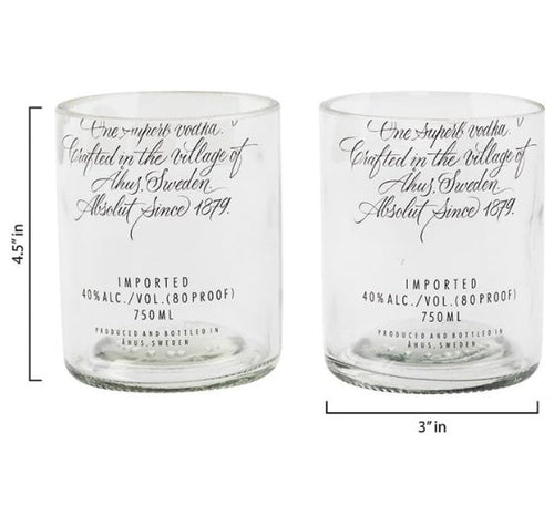 Load image into Gallery viewer, Absolut Glasses Set of 3 – Handmade Upcycled Cocktail Glassware
