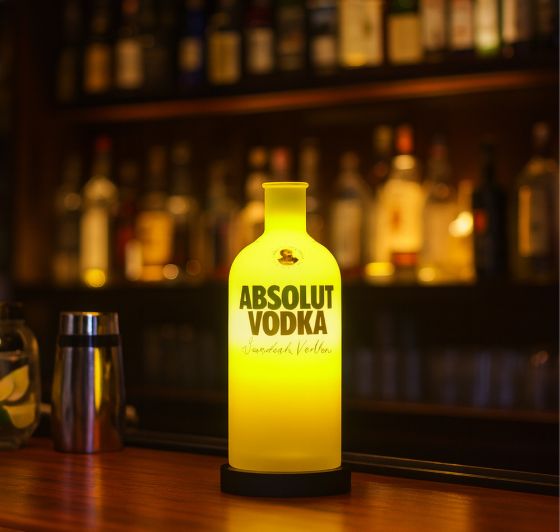 Upcycled Absolut Bottle Lamp with Gift Box – Handmade Table Lamp