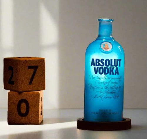Load image into Gallery viewer, Upcycled Absolut Bottle Lamp with Gift Box – Handmade Table Lamp
