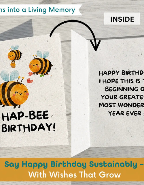 Load image into Gallery viewer, Seed Paper Set of 4 Plantable Birthday Greeting Cards with Kraft Envelopes
