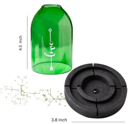 Believe Tealight Candle Holder – Handmade Recycled Glass Candle Holder with Wooden Base