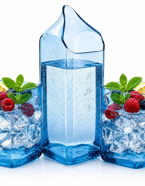 Load image into Gallery viewer, Bombay Sapphire Glasses Set of 2 With Jug – Handmade Upcycled Drinkware
