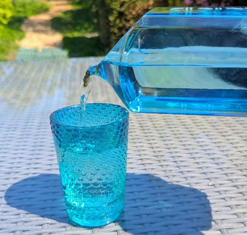 Load image into Gallery viewer, Bombay Sapphire Upcycled Glass Water Jug
