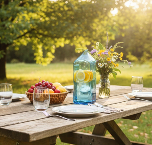 Load image into Gallery viewer, Bombay Sapphire Upcycled Glass Water Jug
