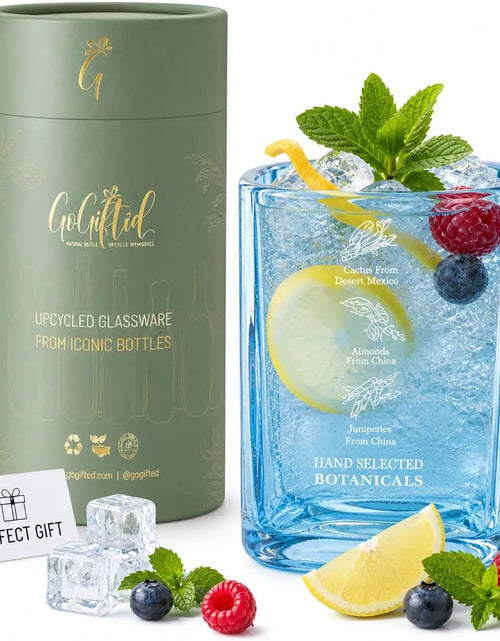 Load image into Gallery viewer, Handmade Upcycled Bombay Sapphire Gin Glasses
