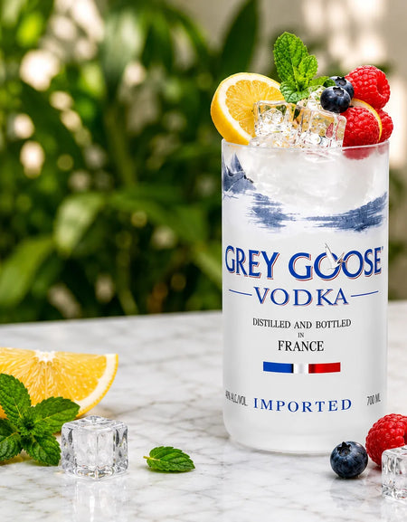 Grey Goose Vodka Glasses – Handmade Upcycled Cocktail Glassware (Pack of 1 Glass)