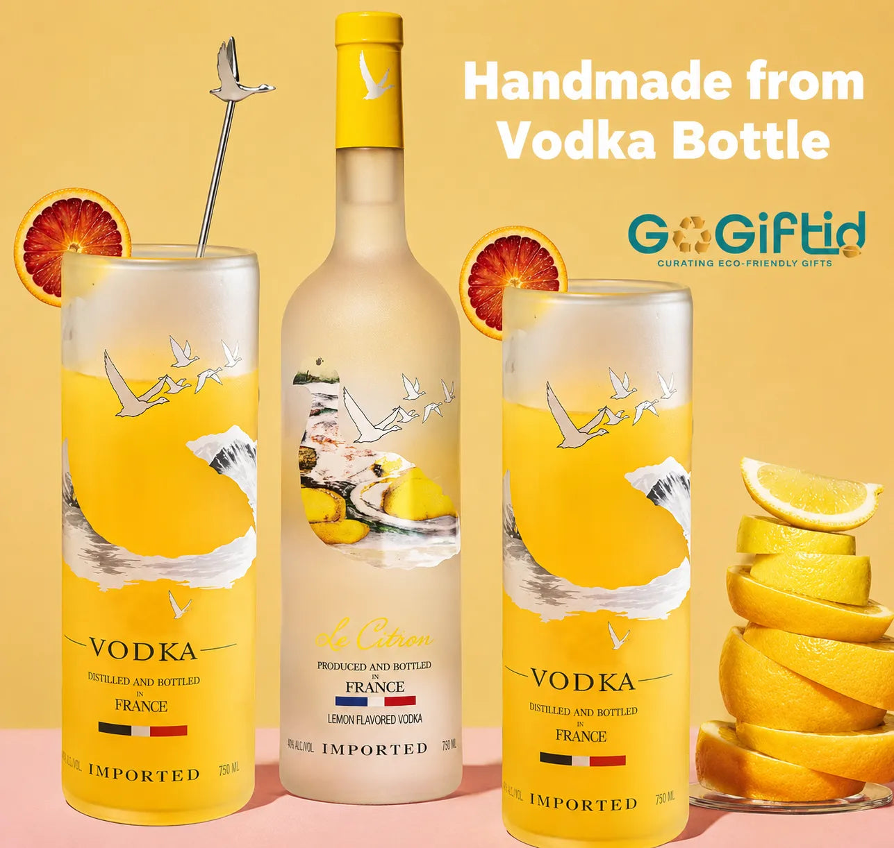 Upcycled Grey Goose Vodka Glass – Handmade Recycled Cocktail Glass