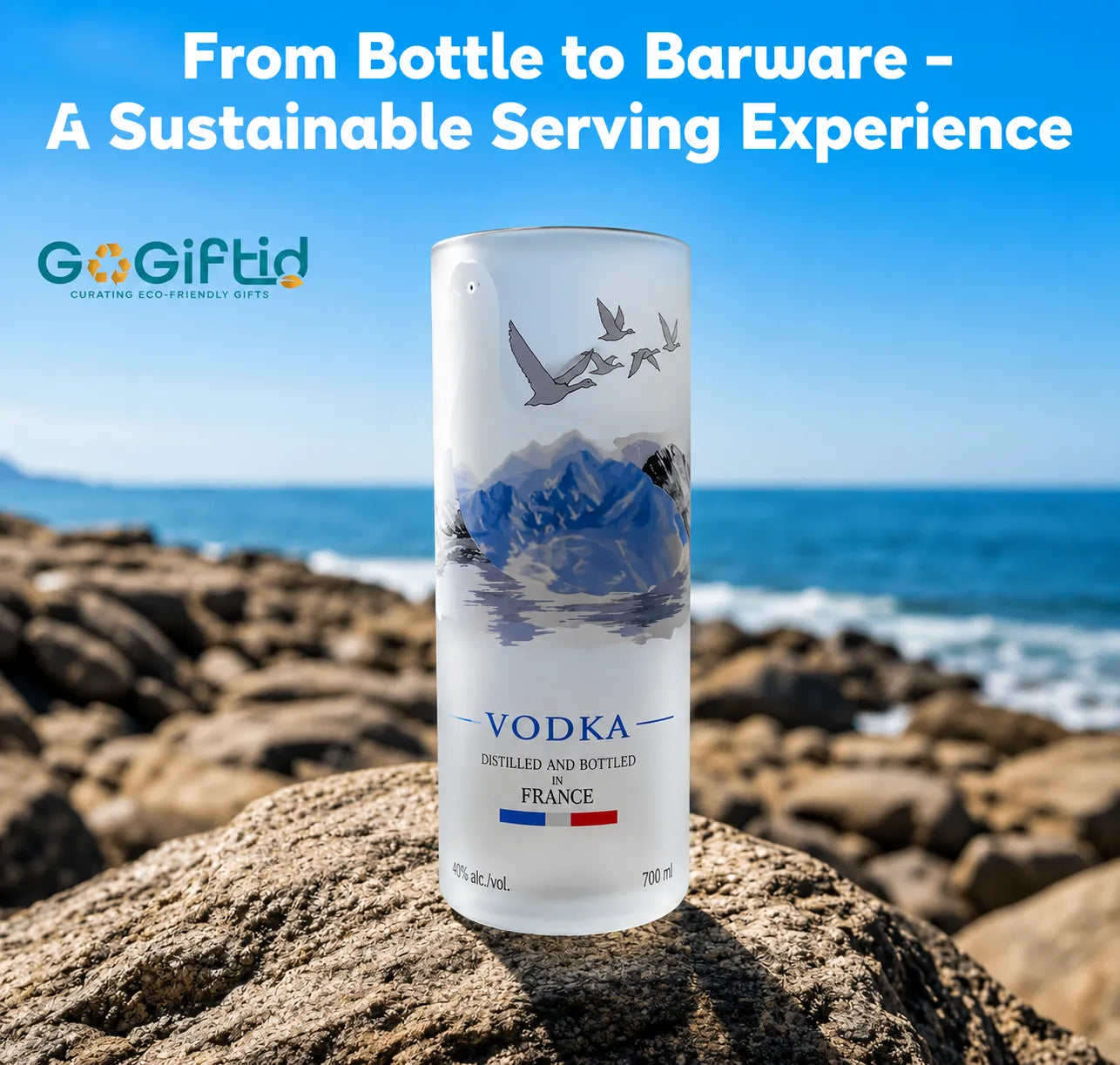 Upcycled Grey Goose Vodka Glass – Handmade Recycled Cocktail Glass