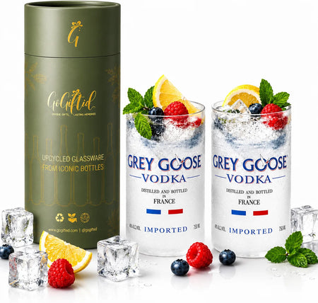 Imperfect Grey Goose Glasses – Upcycled Discounted Set of 2