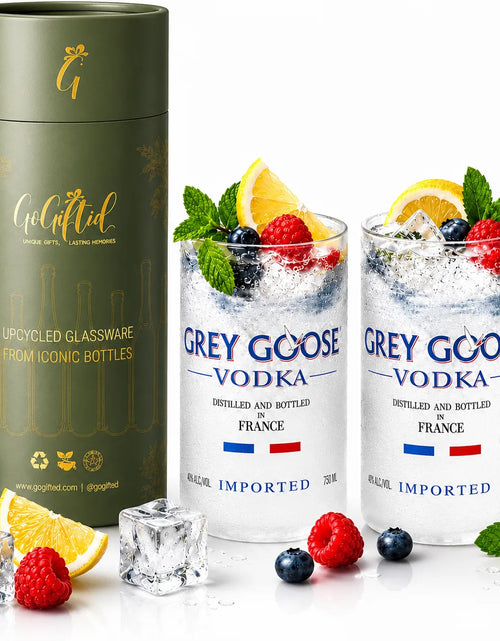 Load image into Gallery viewer, Imperfect Grey Goose Glasses – Upcycled Discounted Set of 2
