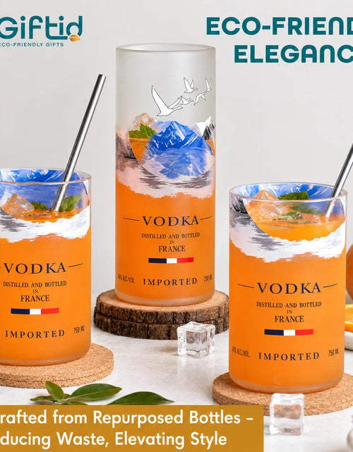 Load image into Gallery viewer, Grey Goose Glasses Set of 3 – Handmade Upcycled Cocktail Glassware
