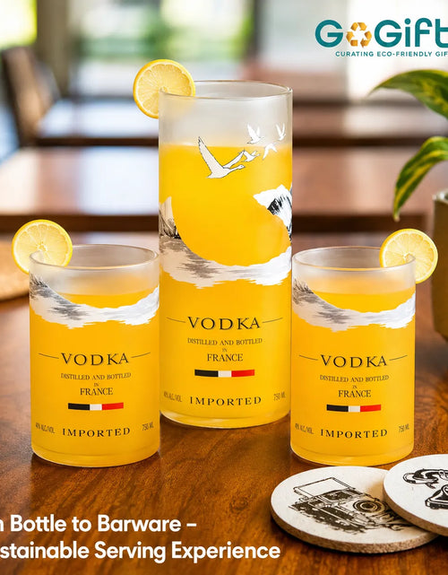 Load image into Gallery viewer, Grey Goose Glasses Set of 3 – Handmade Upcycled Cocktail Glassware
