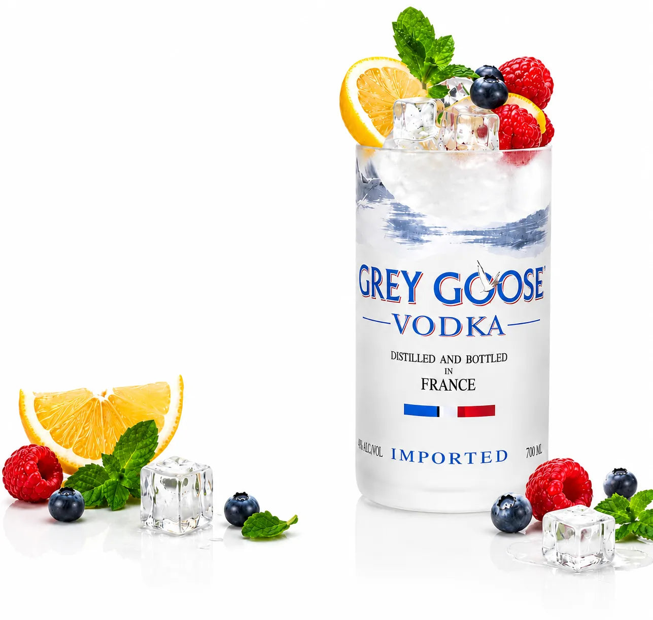 Grey Goose Vodka Glasses – Handmade Upcycled Cocktail Glassware (Pack of 1 Glass)