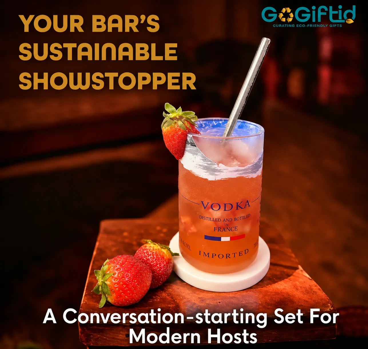 Grey Goose Vodka Glasses – Handmade Upcycled Cocktail Glassware (Pack of 1 Glass)