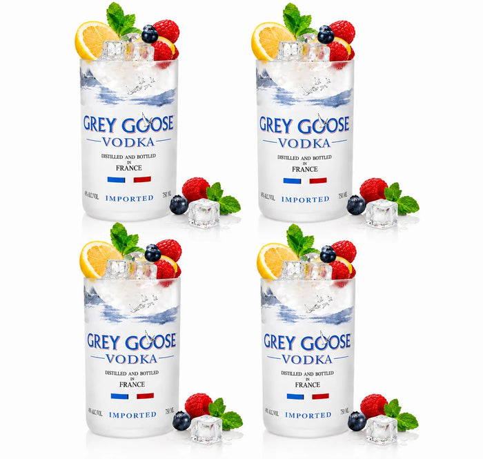 Grey Goose Glasses Set of 4 – Handmade Upcycled Cocktail Glassware