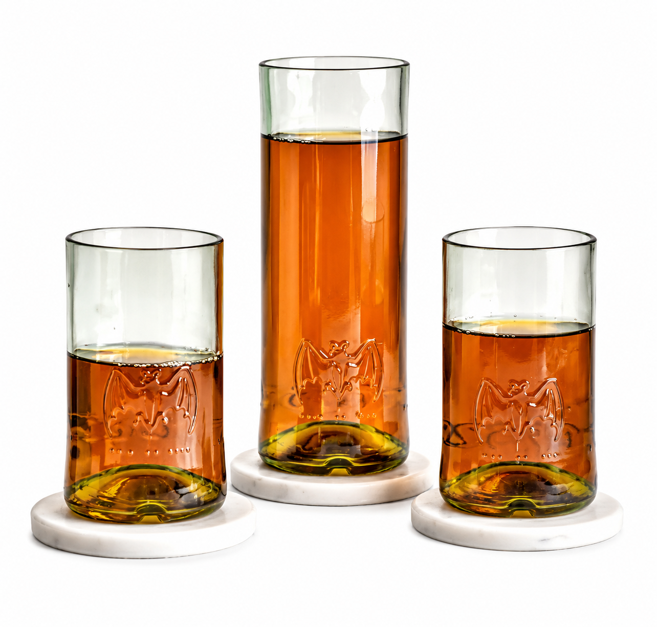 Bacardi Rum Glasses Set of 3 – Handmade Eco-Friendly Barware