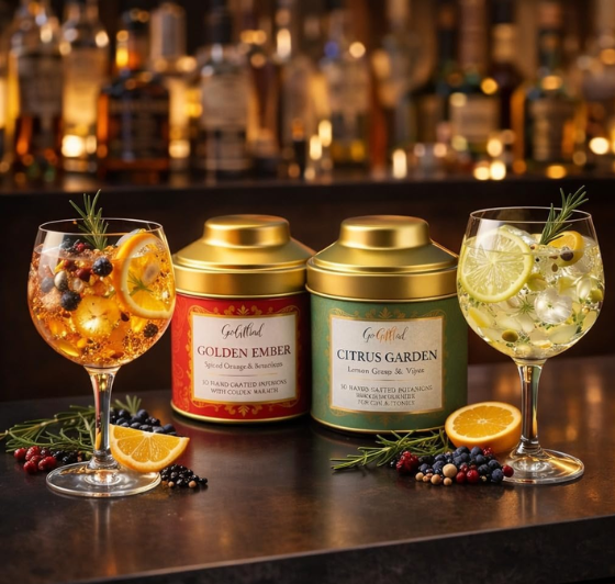 Botanical Gin Infusion Gift Box – Golden Ember & Citrus Garden DIY Gin Infusion Kit
