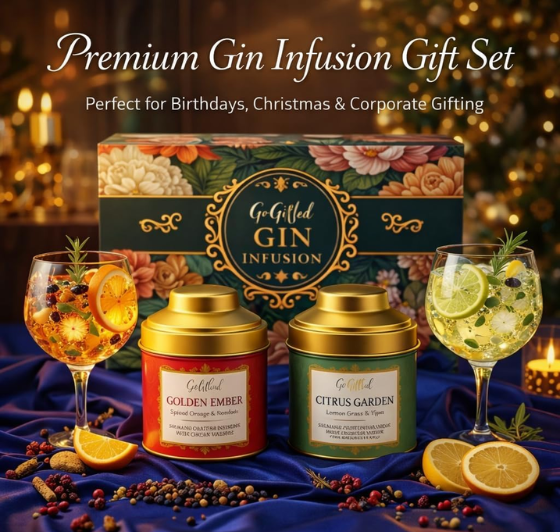 Botanical Gin Infusion Gift Box – Golden Ember & Citrus Garden DIY Gin Infusion Kit
