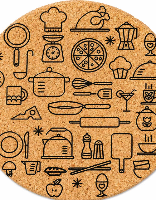 Load image into Gallery viewer, Round Shape Cork Hot Trivets &amp; Coasters Set of 2 – Heat Resistant Table Mats
