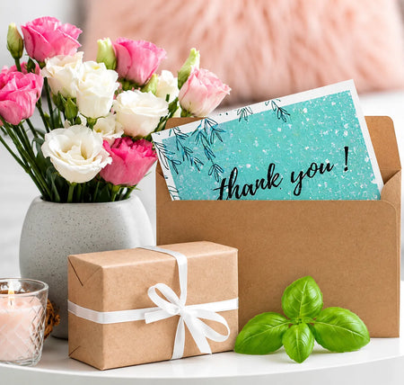 Plantable Thank You Cards With Envelopes – Eco Friendly Seed Paper Cards (Pack of 15)