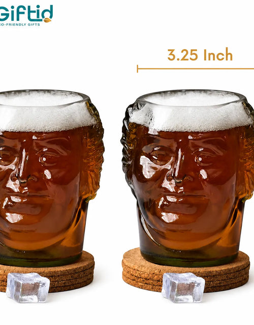 Load image into Gallery viewer, Old Monk Face Glass 700ml – Handmade Upcycled Rum &amp; Whisky Glass

