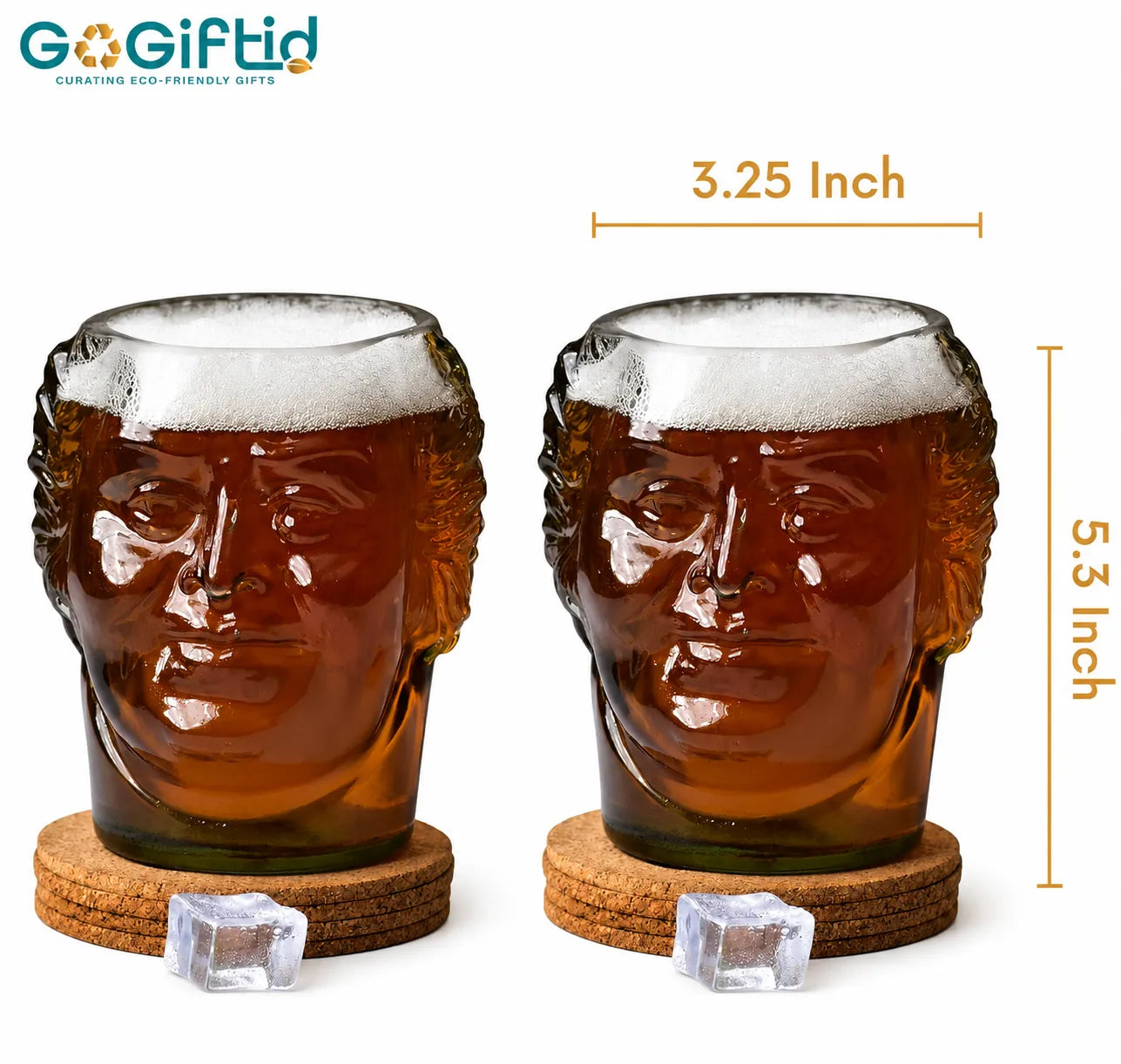 Old Monk Face Glass 700ml – Handmade Upcycled Rum & Whisky Glass