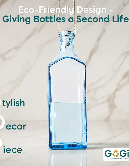 Load image into Gallery viewer, Sapphire Bottle Hanging Planter – Upcycled Glass Planter

