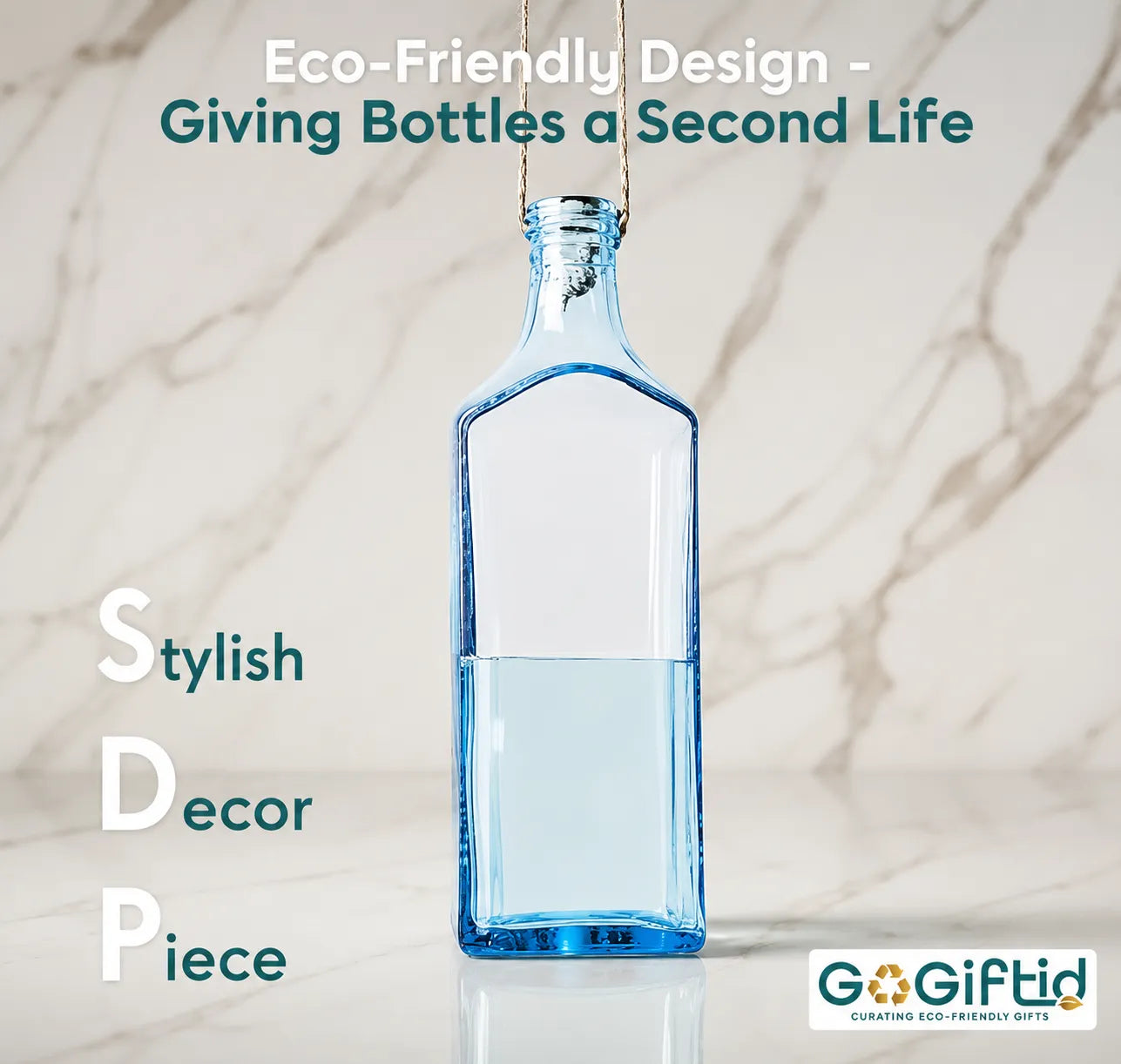 Sapphire Bottle Hanging Planter – Upcycled Glass Planter