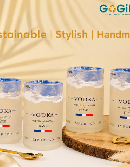 Load image into Gallery viewer, Grey Goose Glasses Set of 4 – Handmade Upcycled Cocktail Glassware
