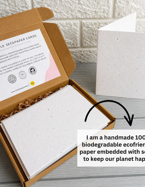 Load image into Gallery viewer, Seed Paper Set of 4 Plantable DIY Greeting Cards with Kraft Envelopes
