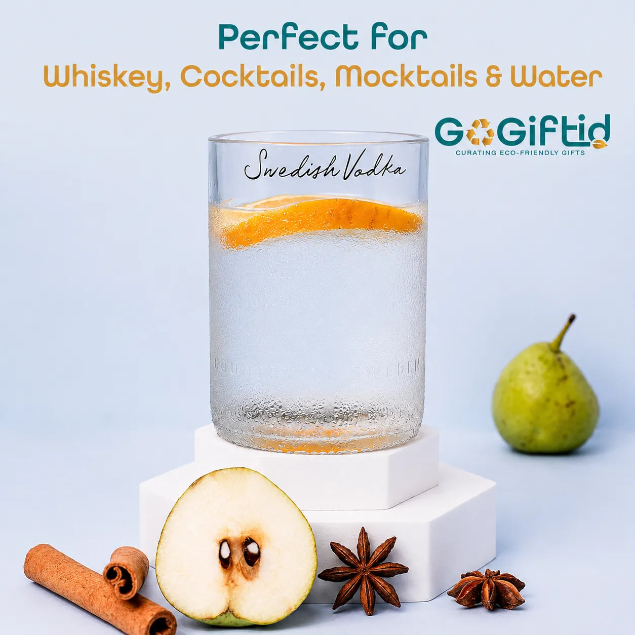 Absolut Vodka Glasses Set  – Handmade Upcycled Cocktail Glassware