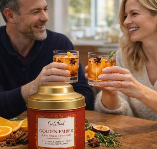 Load image into Gallery viewer, Golden Ember Gin Infusion Bags – Botanical Cocktail Infusion for Gin, Vodka &amp; Spirits
