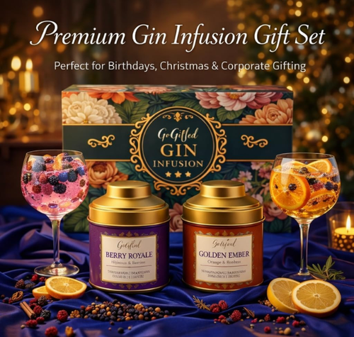 Load image into Gallery viewer, Botanical Gin Infusion Gift Set – Golden Ember &amp; Berry Royale DIY Cocktail Infusion Kit

