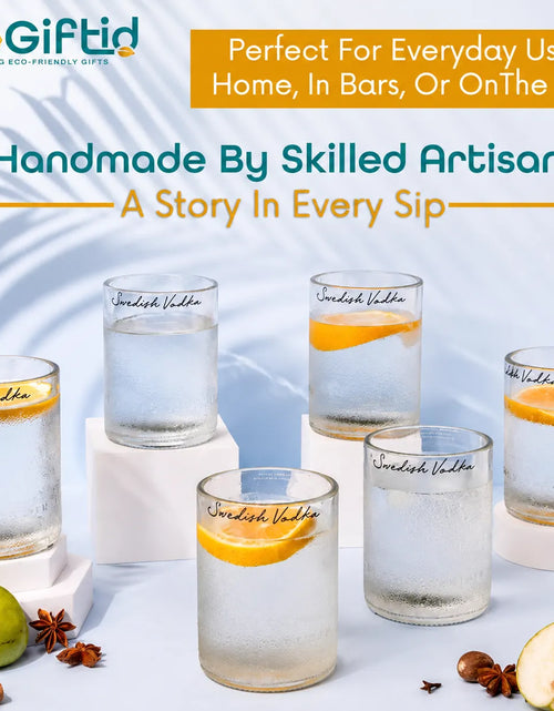 Load image into Gallery viewer, Absolut Vodka Glasses Set  – Handmade Upcycled Cocktail Glassware

