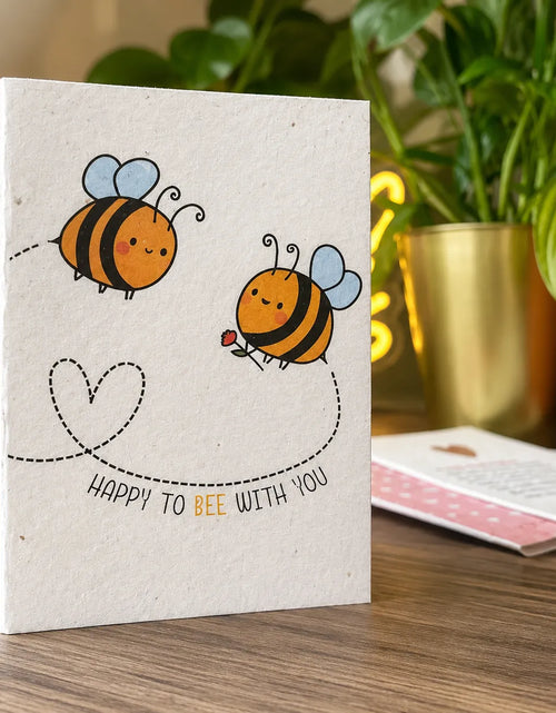 Load image into Gallery viewer, Seed Paper Set of 4 Plantable Love You Greeting Cards with Kraft Envelopes
