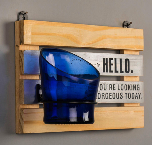 Load image into Gallery viewer, Hello Gorgeous Whisky Bottle Planter – Upcycled Wall Mounted Plant Holder
