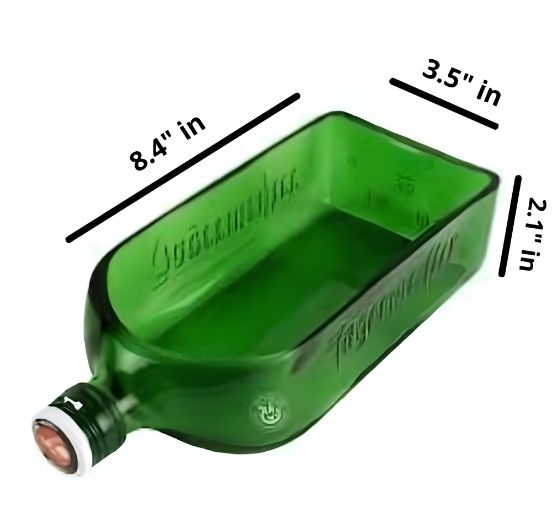Upcycled Jagermeister Bottle Platter – Handmade Recycled Glass Serving Dish
