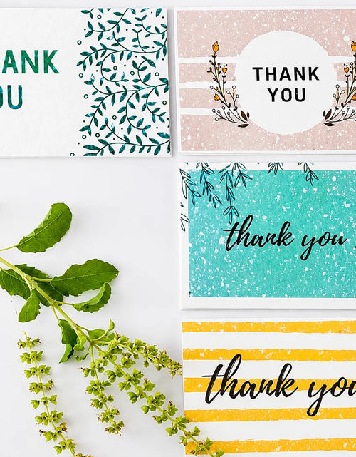 Load image into Gallery viewer, Plantable Thank You Cards With Envelopes – Eco Friendly Seed Paper Cards (Pack of 15)
