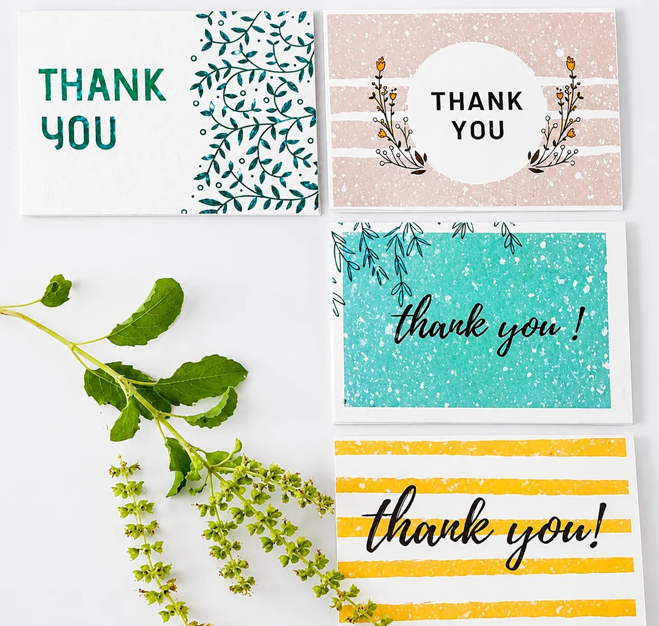 Plantable Thank You Cards With Envelopes – Eco Friendly Seed Paper Cards (Pack of 15)